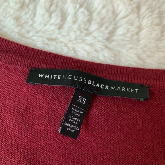 WHBM maroon open front waterfall bell sleeve cardigan size Extra Small XS - Picture 10 of 12